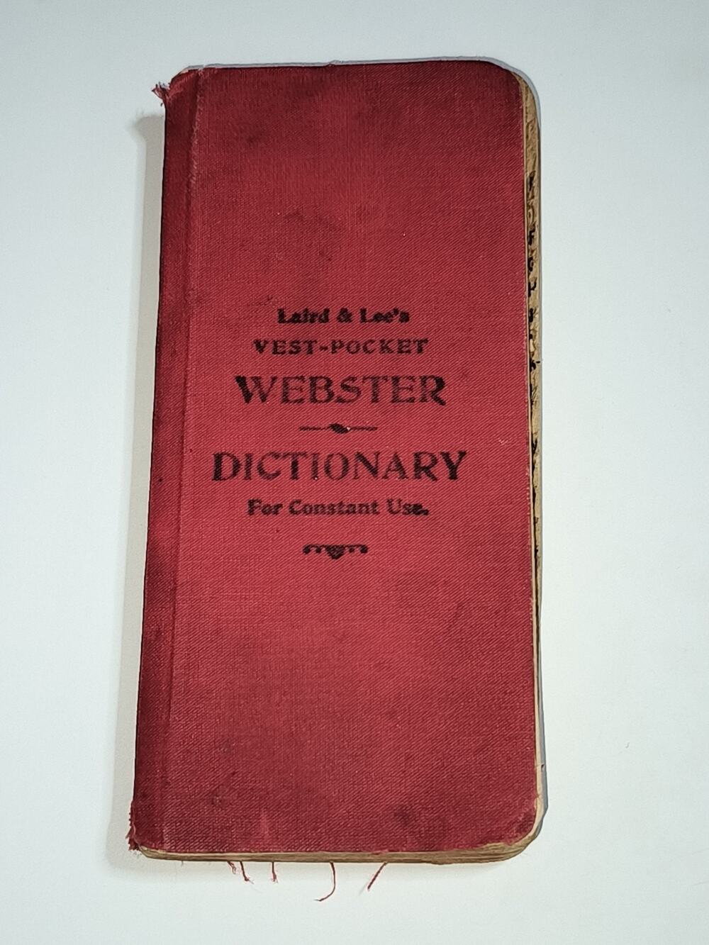Antique 1893 Laird & Lee Vest-Pocket Webster Dictionary Pocket-Rare Collectible